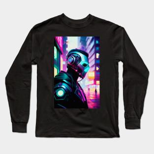 Abstract Cyberpunk Cyborg Long Sleeve T-Shirt